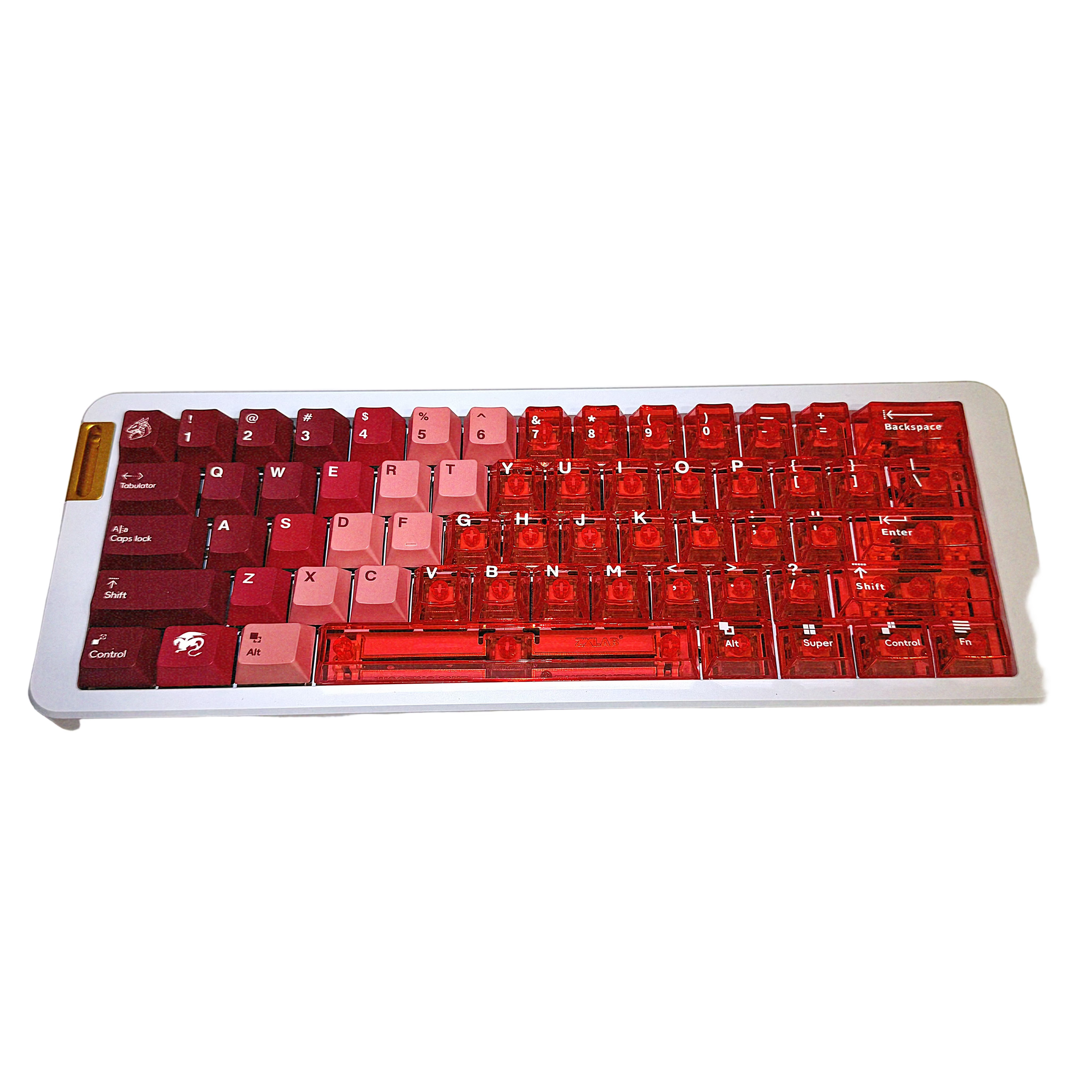 Wooting 60HE 全磁玉 Pro 客制化键盘｜白沉金定位板＋炸虾粒声音包｜Bodian Computer Custom Build 红色
