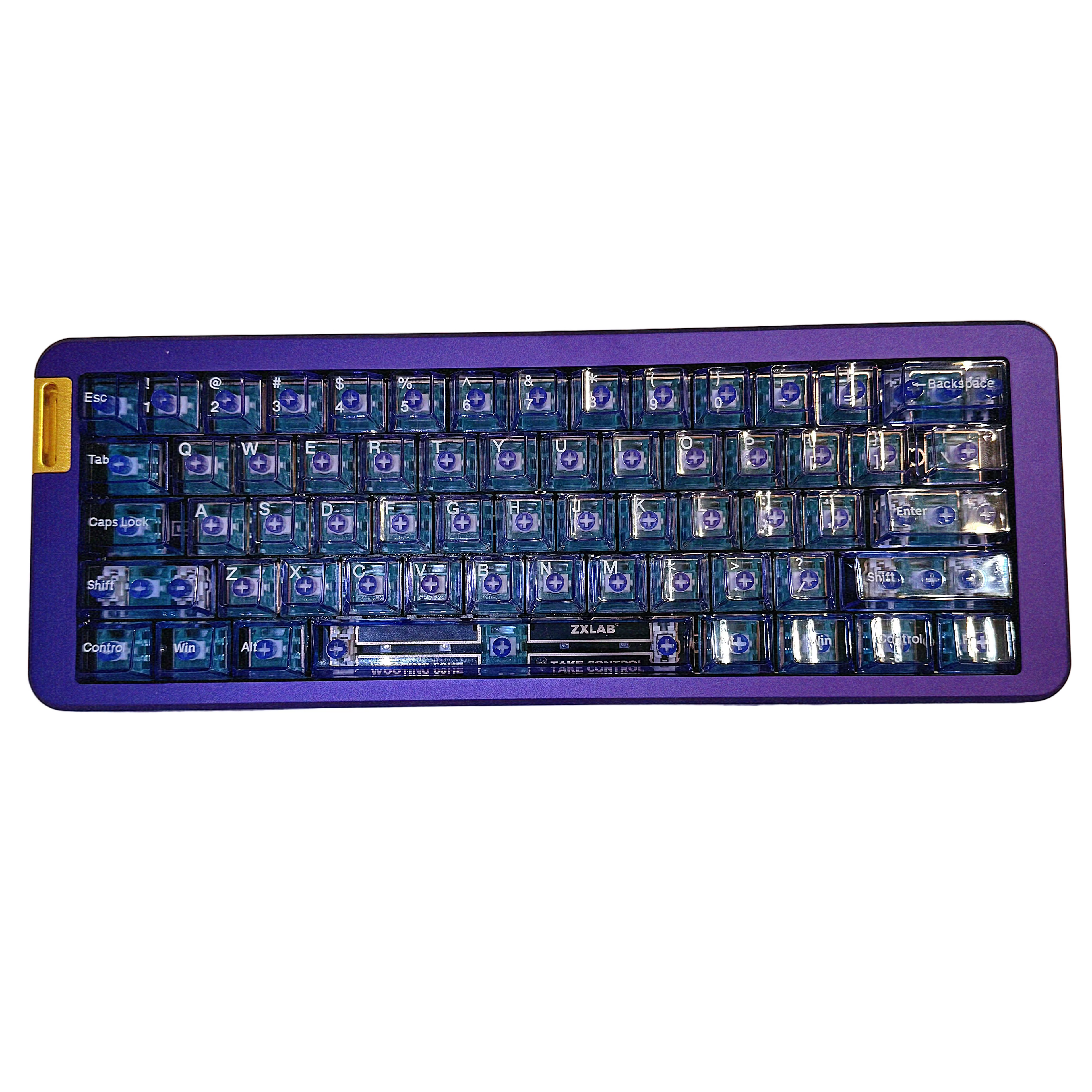 Wooting 60HE 全磁玉 Pro 客制化键盘｜白沉金定位板＋炸虾粒声音包｜Bodian Computer Custom Build 紫色2