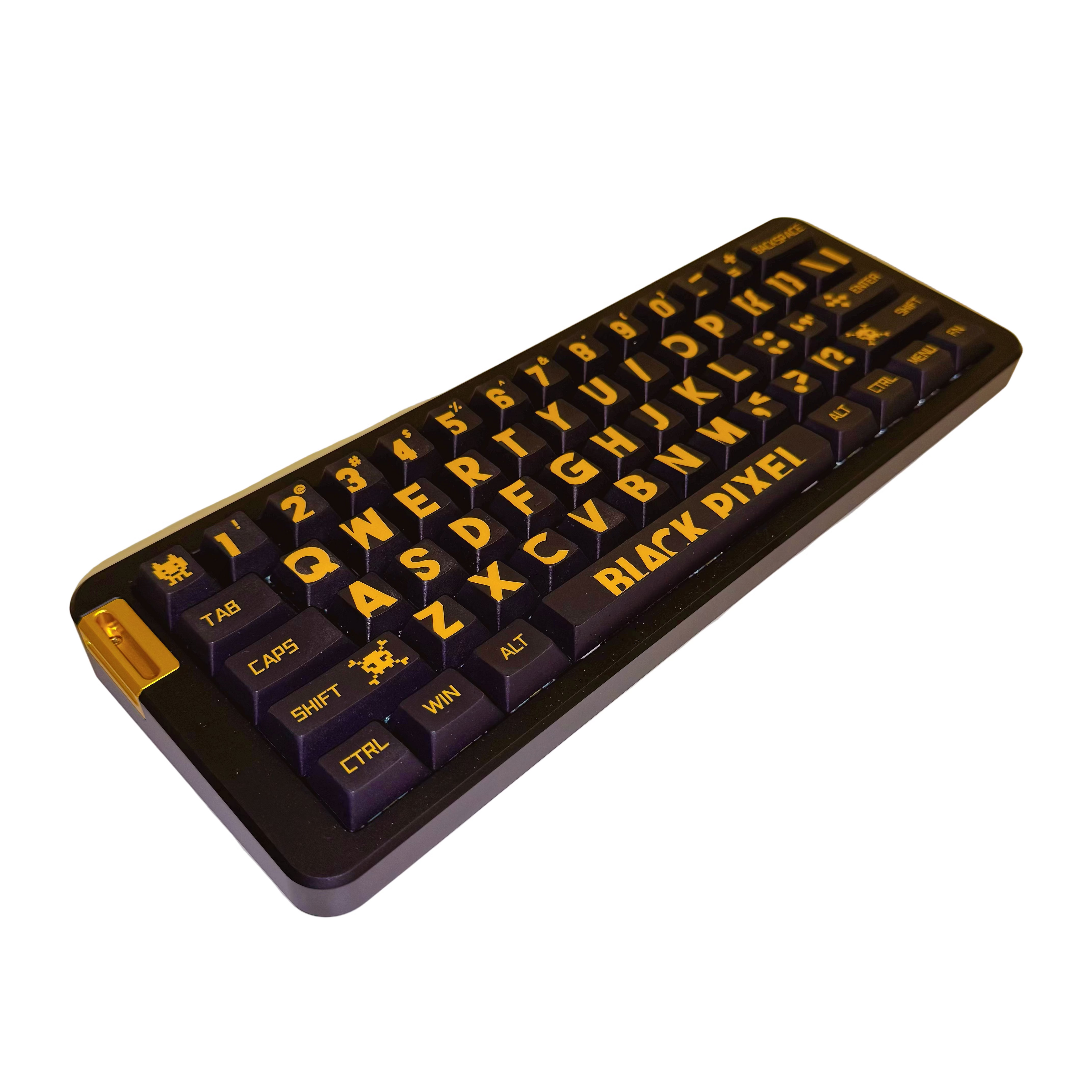 Wooting 60HE 全磁玉 Pro 客制化键盘｜白沉金定位板＋炸虾粒声音包｜Bodian Computer Custom Build 金色