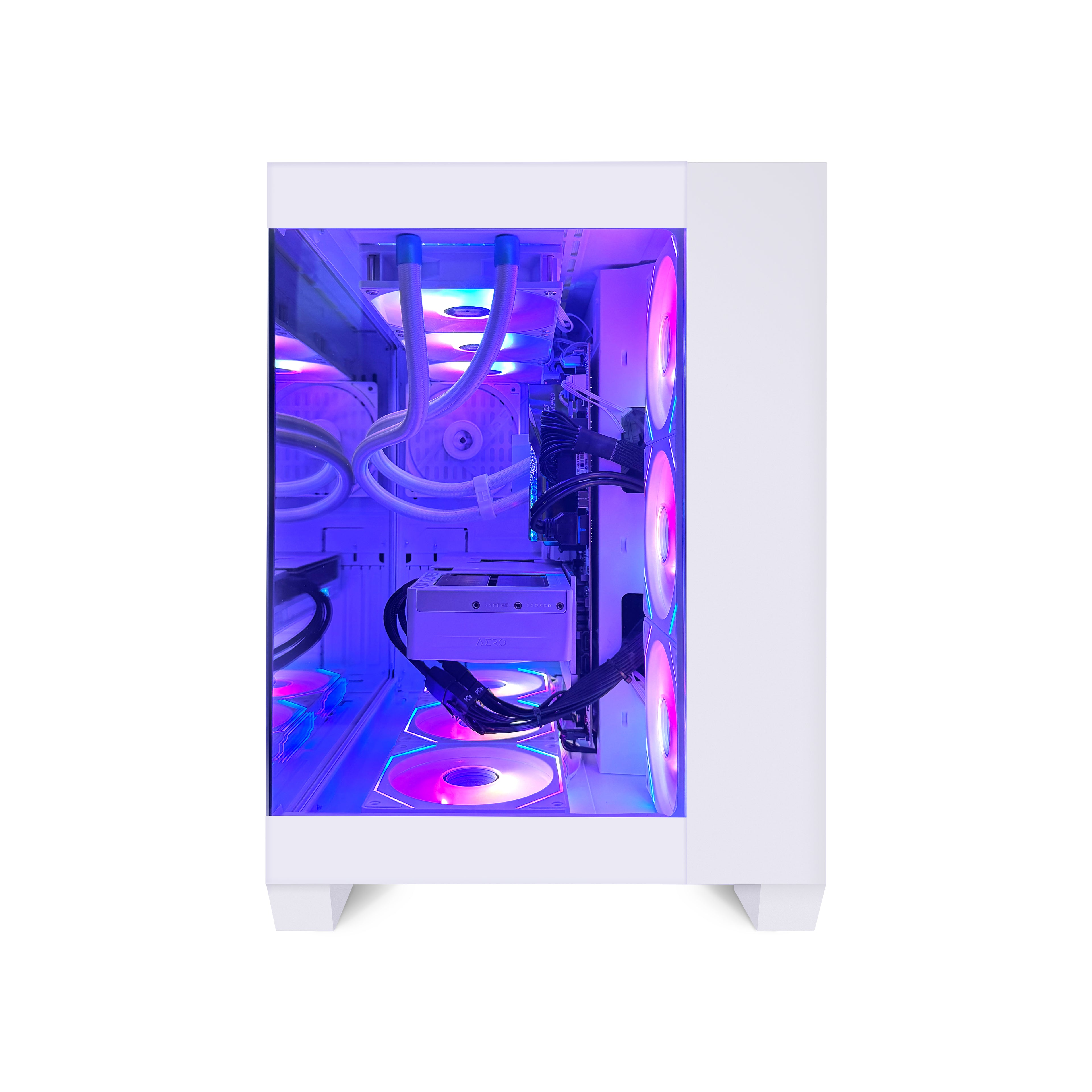 Bodian Elite Series White Seaside Haven – elegant white gaming PC with minimalist design-front view