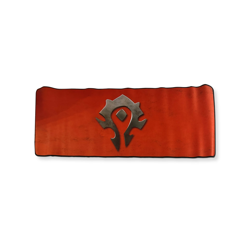 World of Warcraft Horde gaming mouse pad with red emblem design