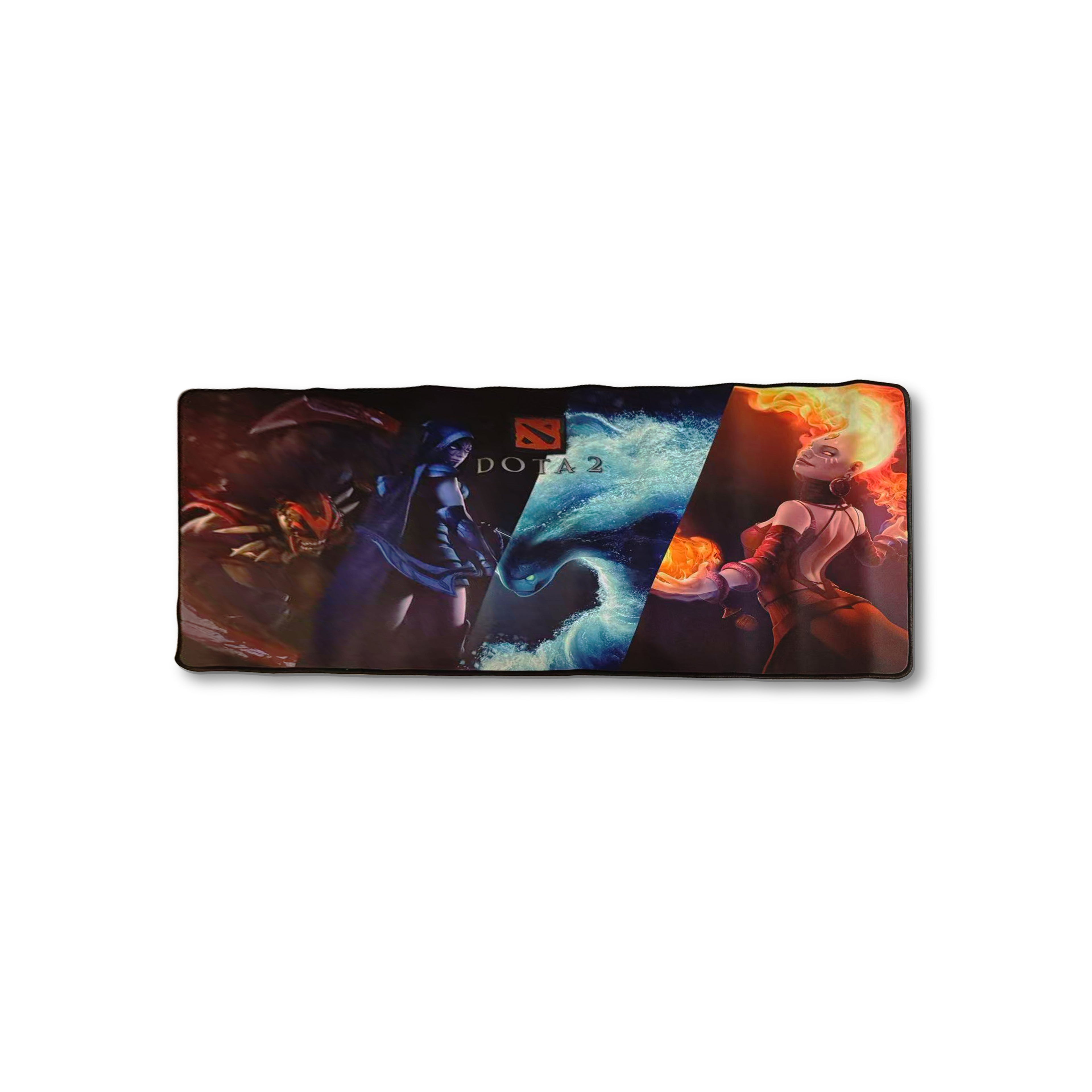 DOTA 2 extended gaming mouse pad with heroes artwork and stitched edges