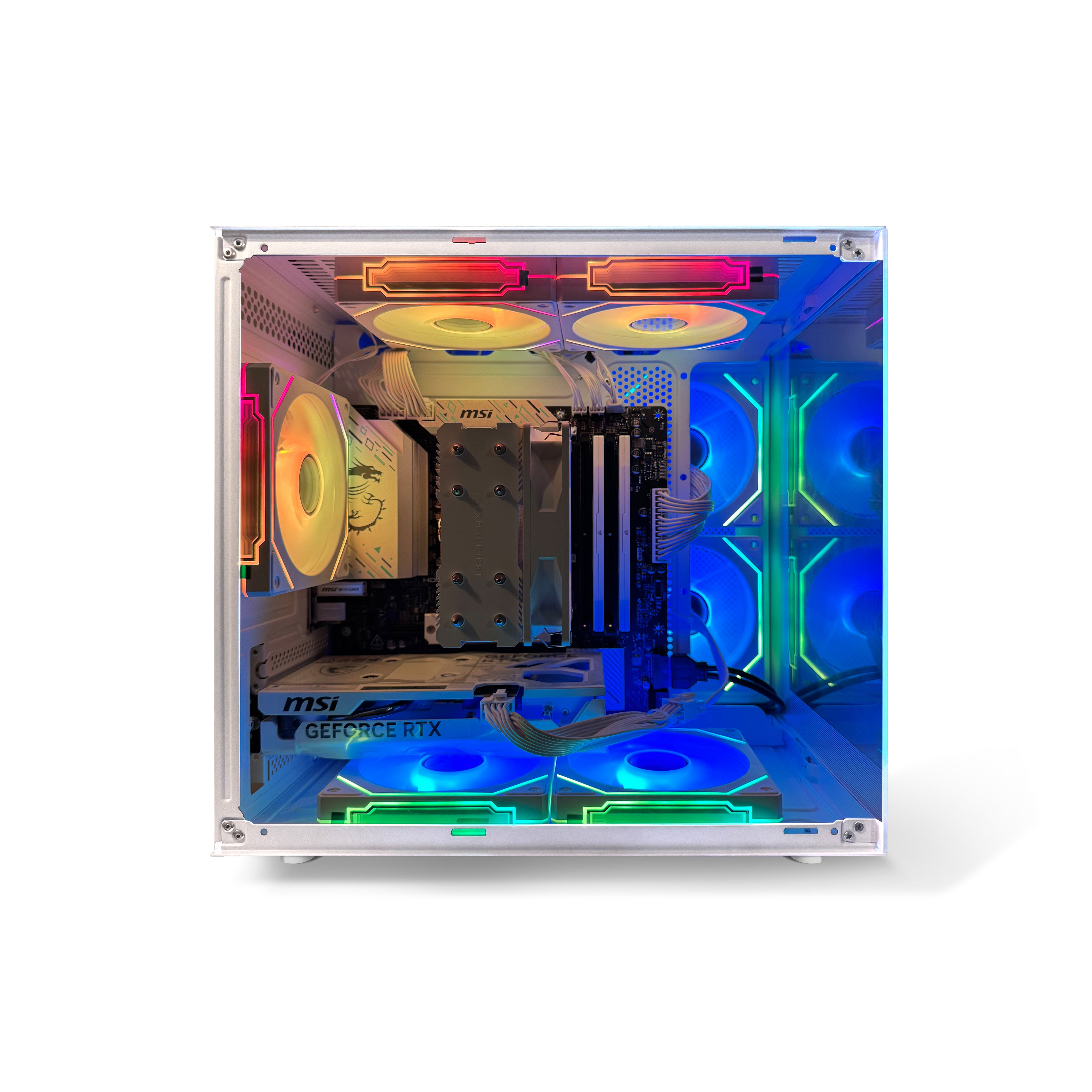 Bodian Elite Series White Mini Haven – compact white gaming PC with AMD 9600X and RTX 5060-internal view