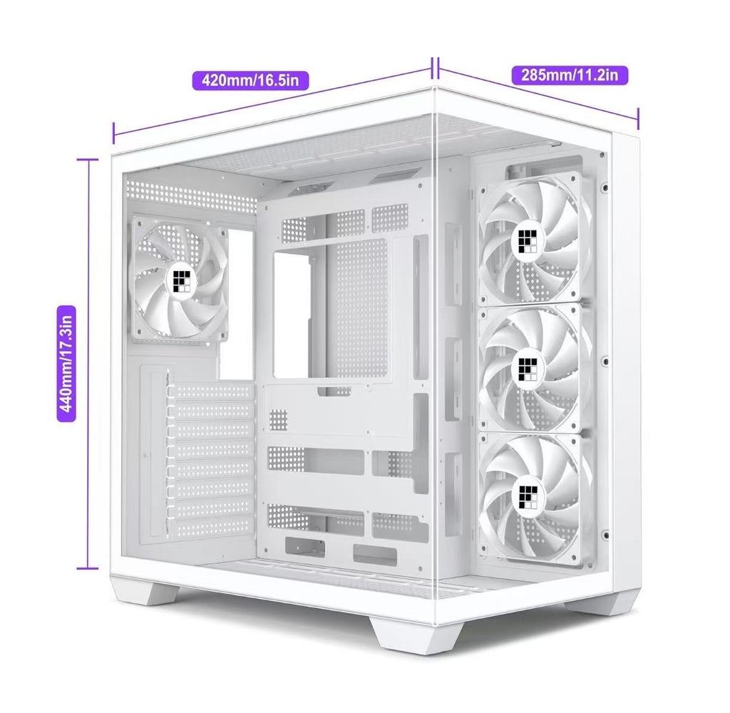 FOIFKIN PC Case by Bodian Computer – Premium ATX RGB Gaming Computer Chassis-white size