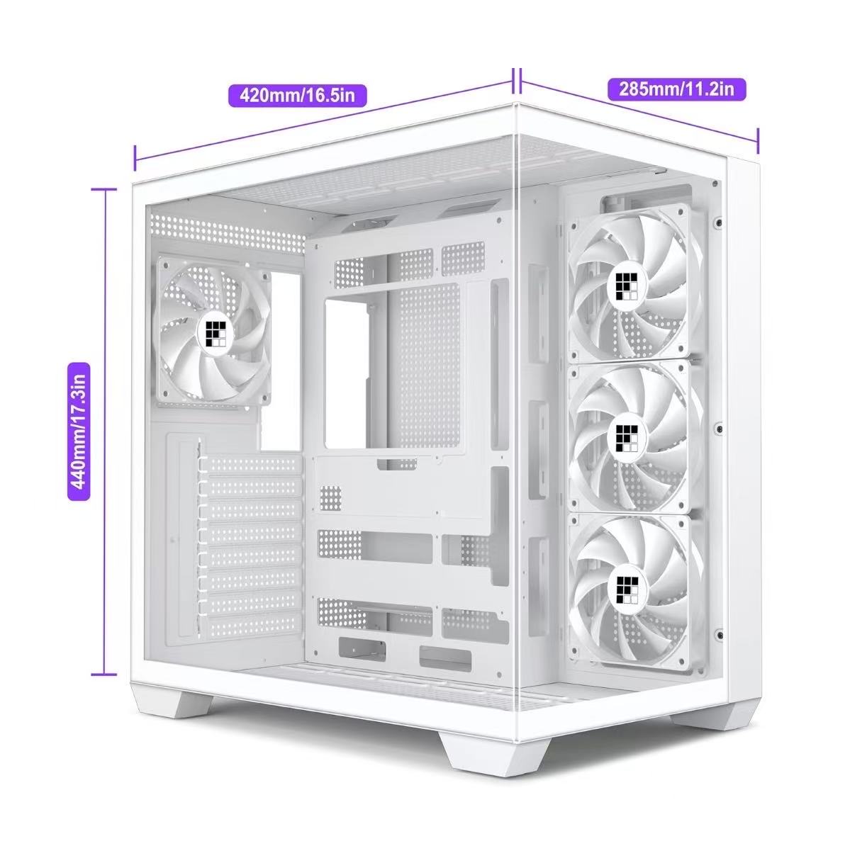 FOIFKIN PC Case by Bodian Computer – Premium ATX RGB Gaming Computer Chassis-white size