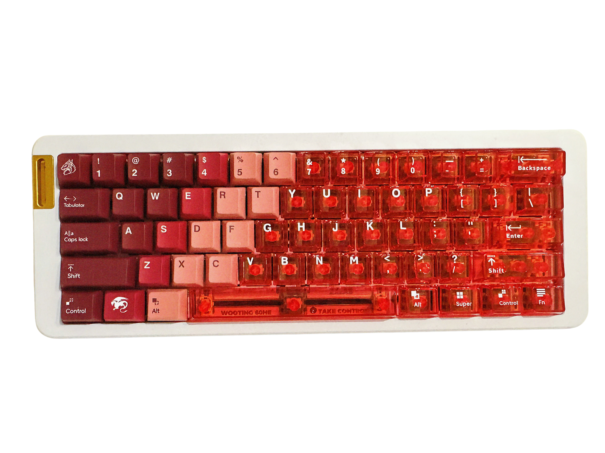 Wooting 60HE 全磁玉 Pro 客制化键盘｜白沉金定位板＋炸虾粒声音包｜Bodian Computer Custom Build 红色2