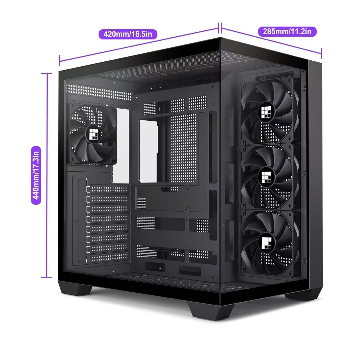 FOIFKIN PC Case by Bodian Computer – Premium ATX RGB Gaming Computer Chassis-black size
