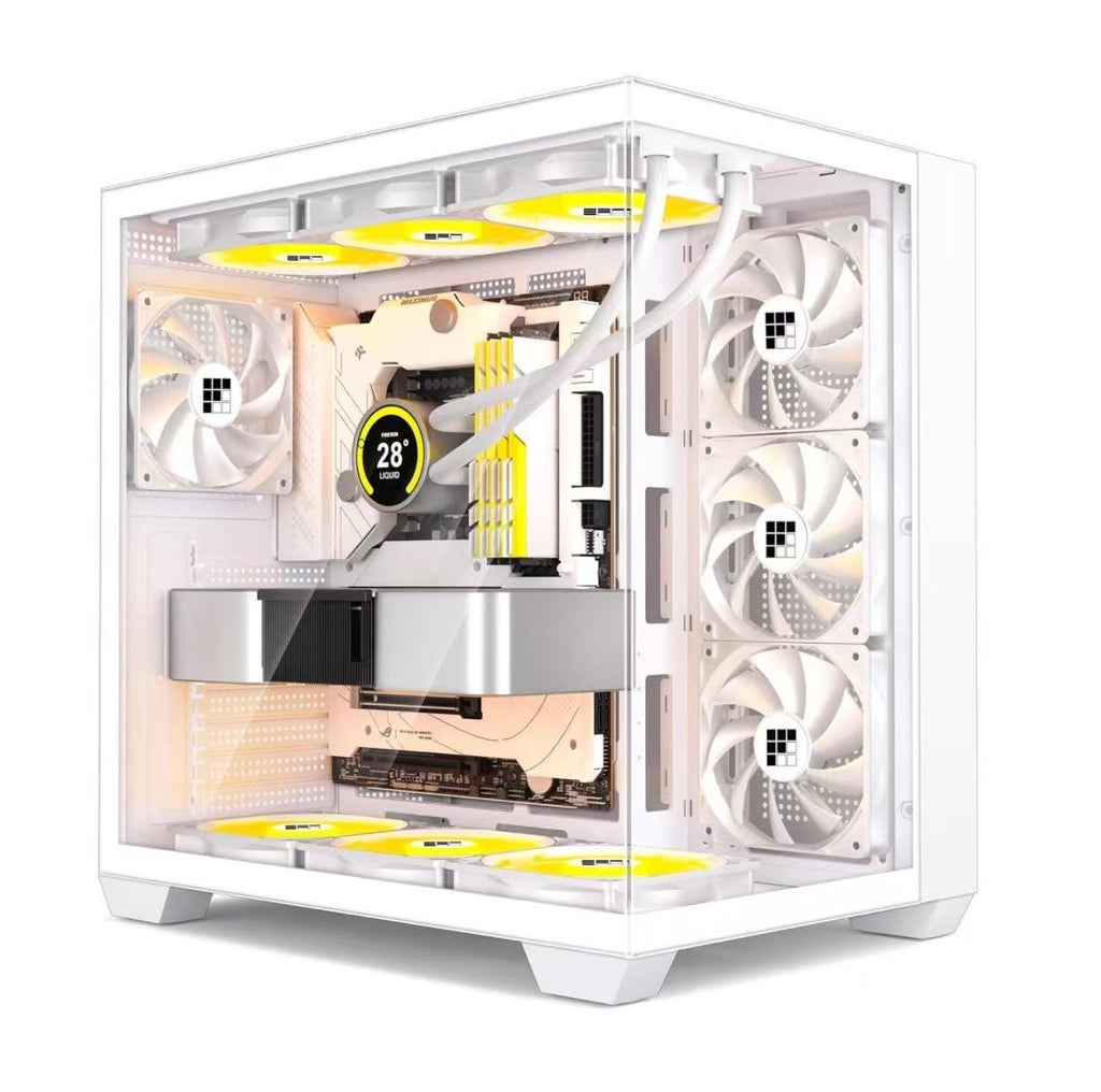 FOIFKIN PC Case by Bodian Computer – Premium ATX RGB Gaming Computer Chassis-white