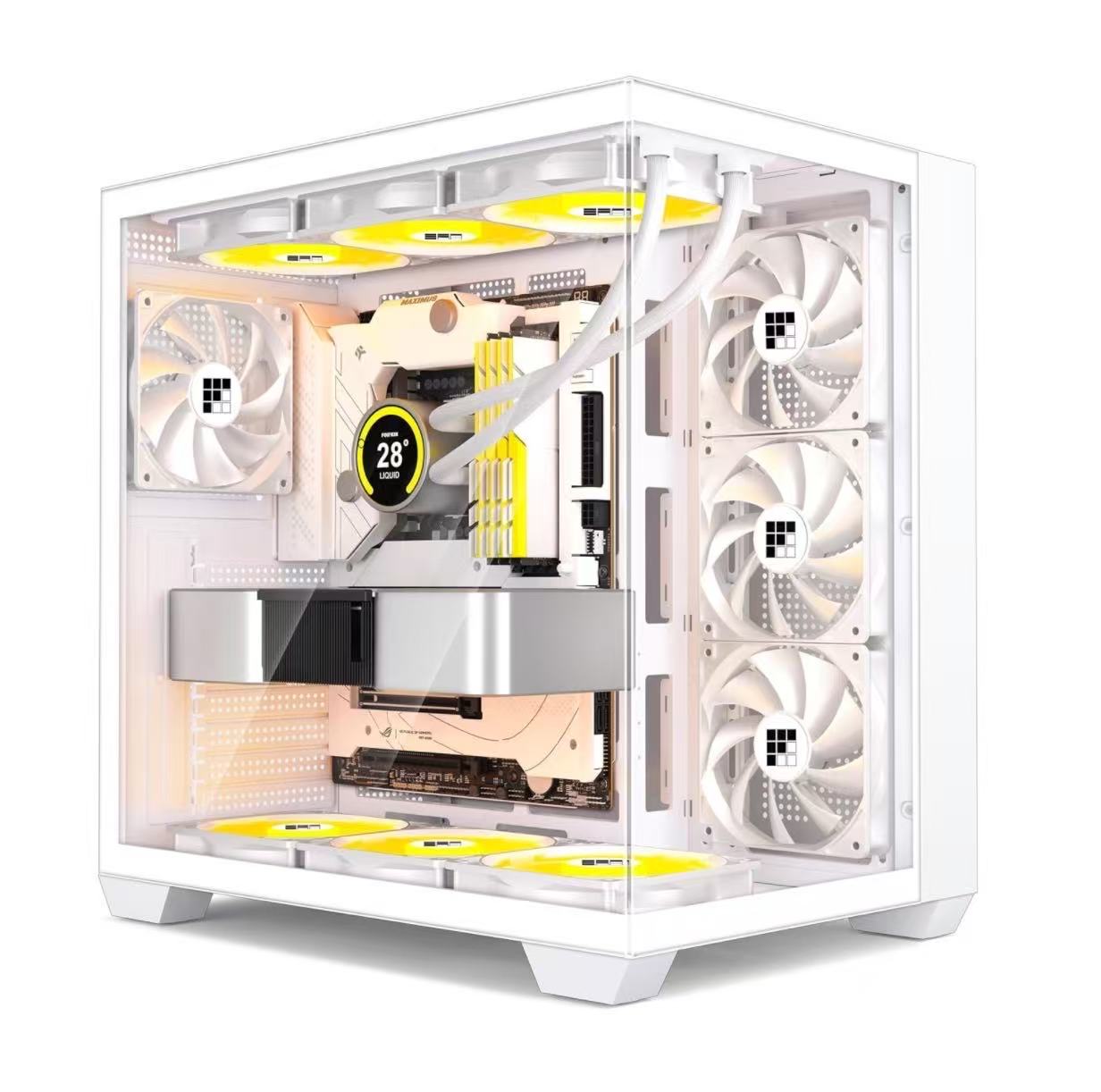 FOIFKIN PC Case by Bodian Computer – Premium ATX RGB Gaming Computer Chassis-white