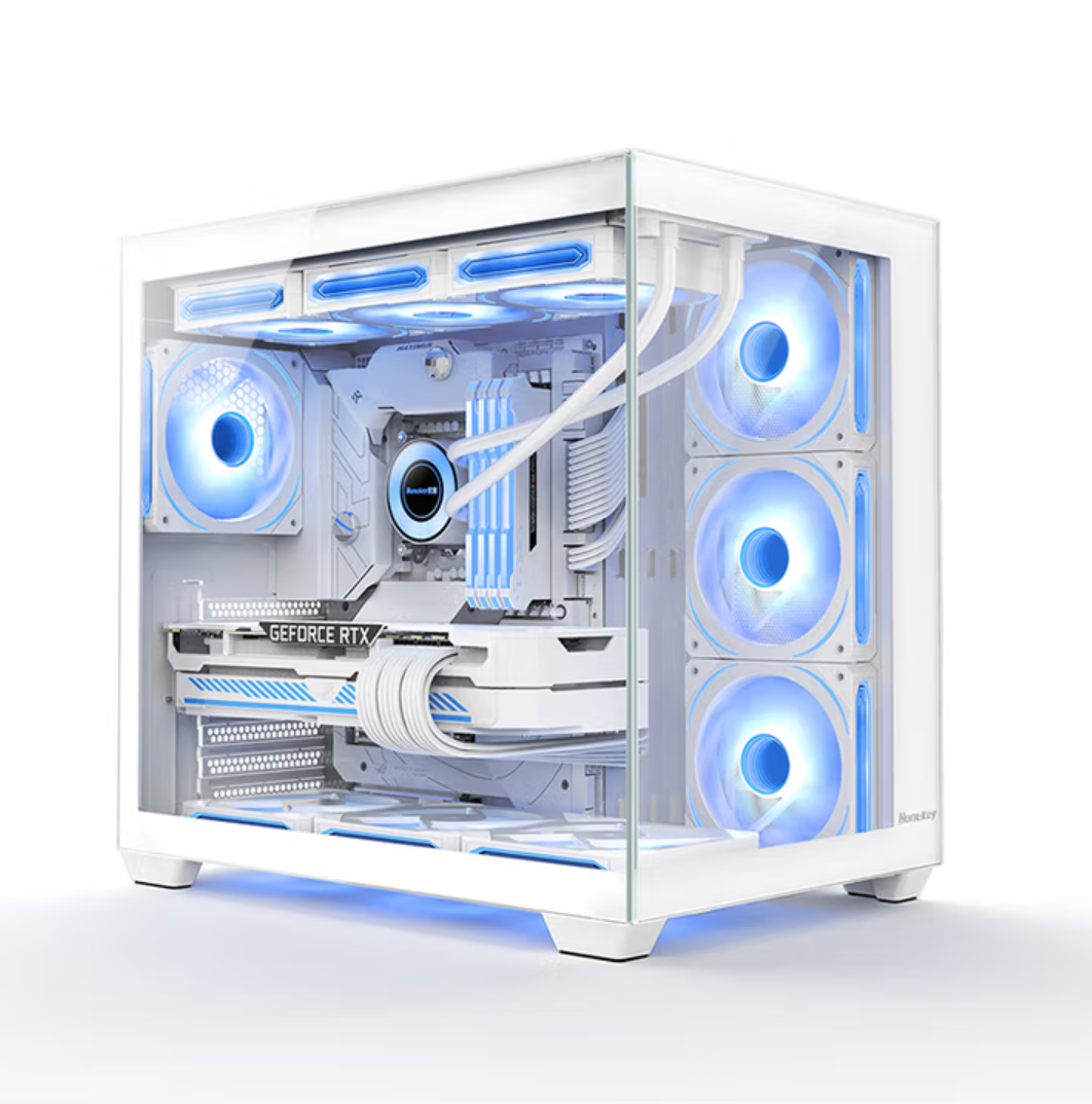 航嘉 S980 龙卷风全景海景房机箱 白色 无立柱设计